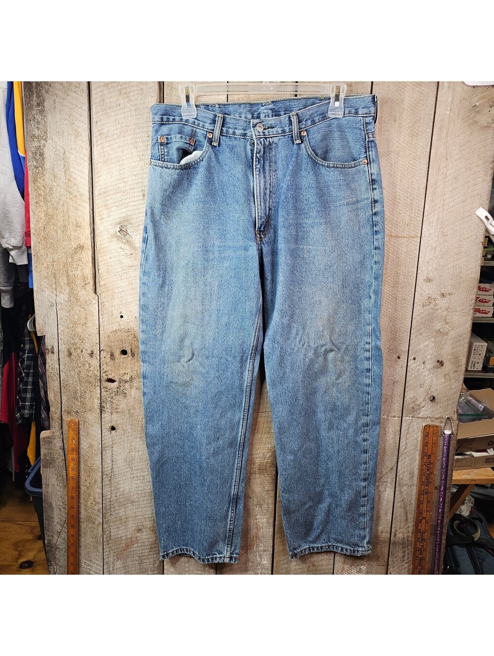 Levi's 550 Men's Relaxed Fit Jeans W38 L32 Light Wash Denim Blue